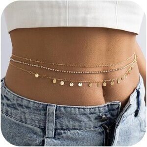 Women E2 Waist Chain Rhinestone Silver Bra Lingerie Bikini Top Lingerie Chain